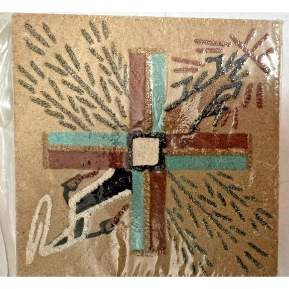 Authentic Navajo sand paintings lot of 3 New signed - Picture 3 of 7